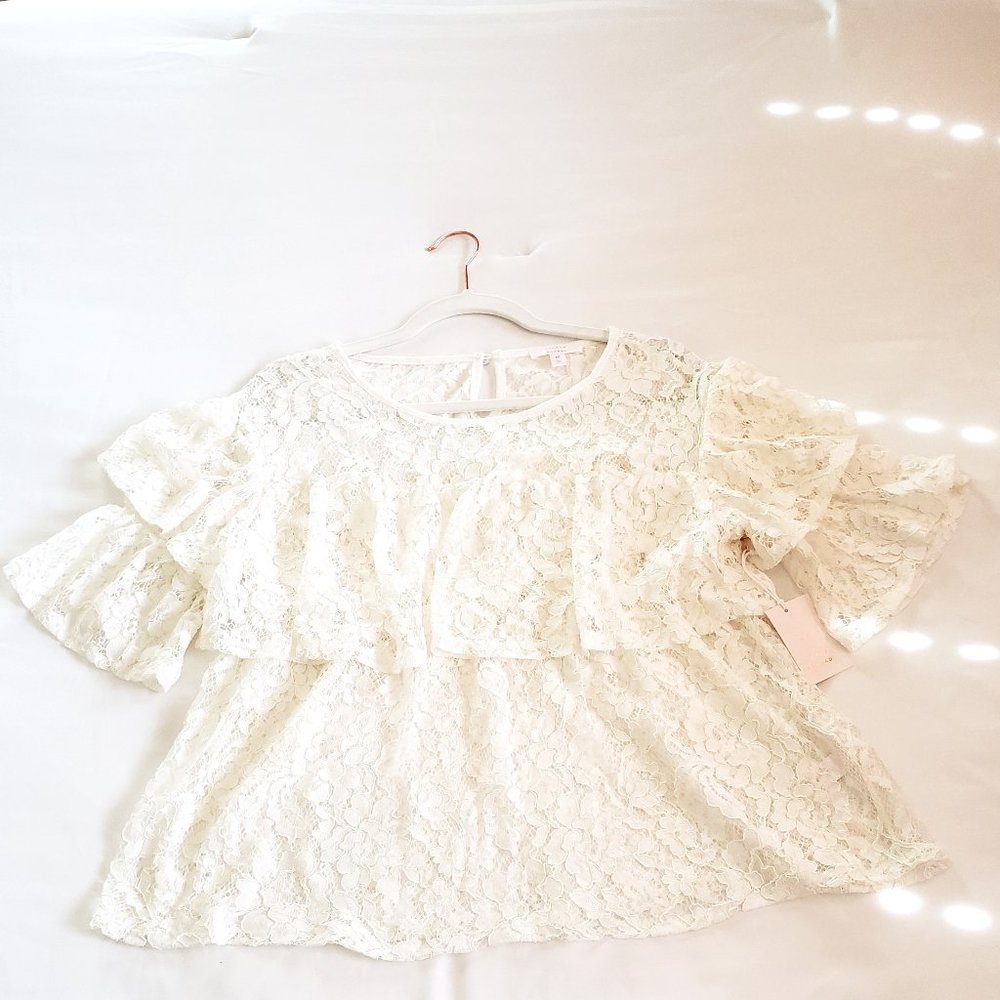 Lauren Conrad- M - Lace Top- Off White- NWT